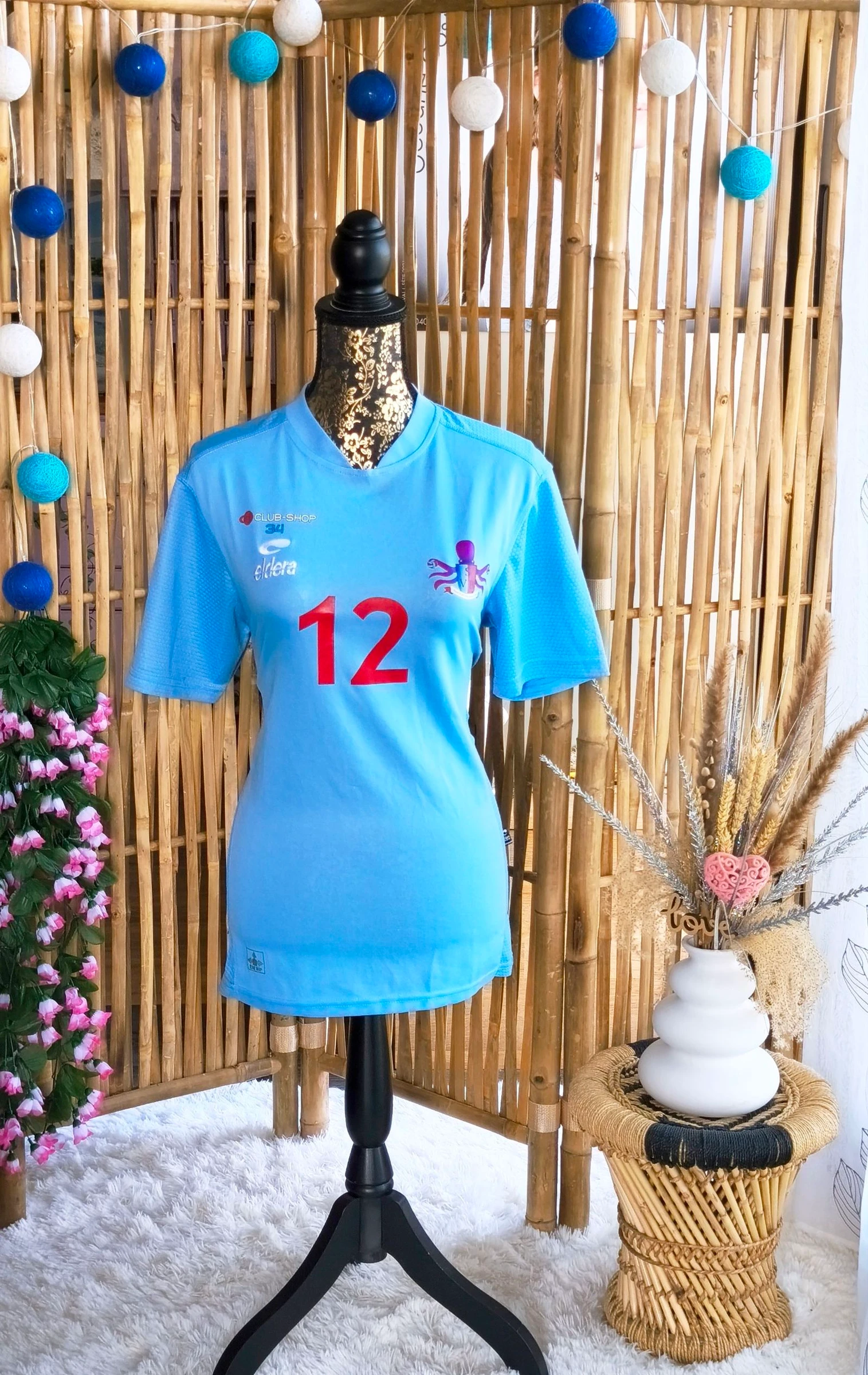 🩵 Tee-shirt manches courtes de sport de club de volley-ball femme T38 🩵